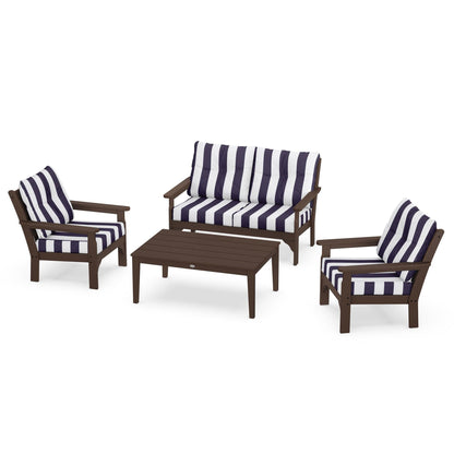 Vineyard 4 Piece Deep Seating Set - Mahogany