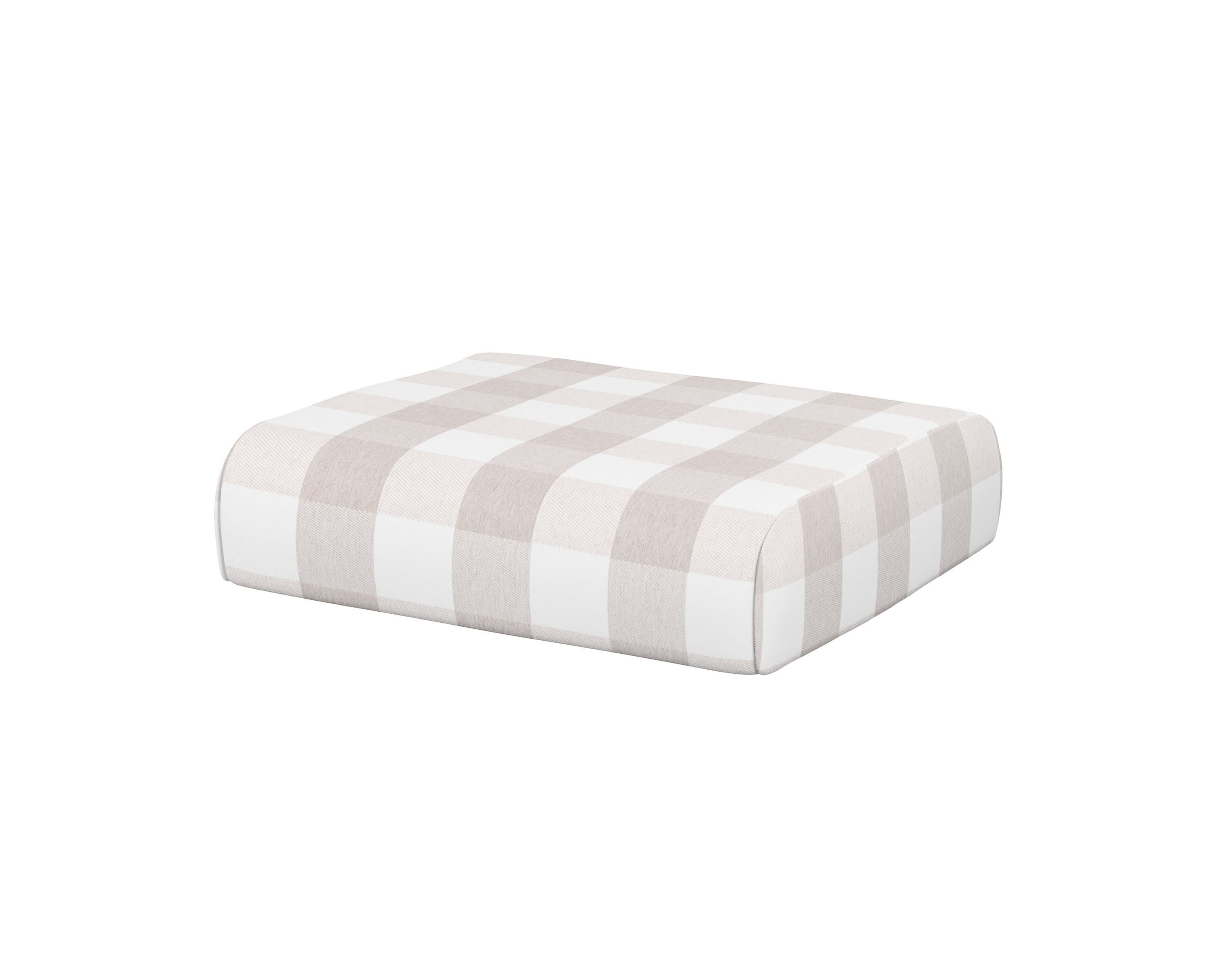POLYWOOD® Club Ottoman Cushion in Buffalo Plaid Dune Burlap