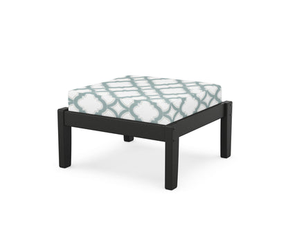 Unbranded Deep Seating Ottoman in Black / Trellis Glacier Spa