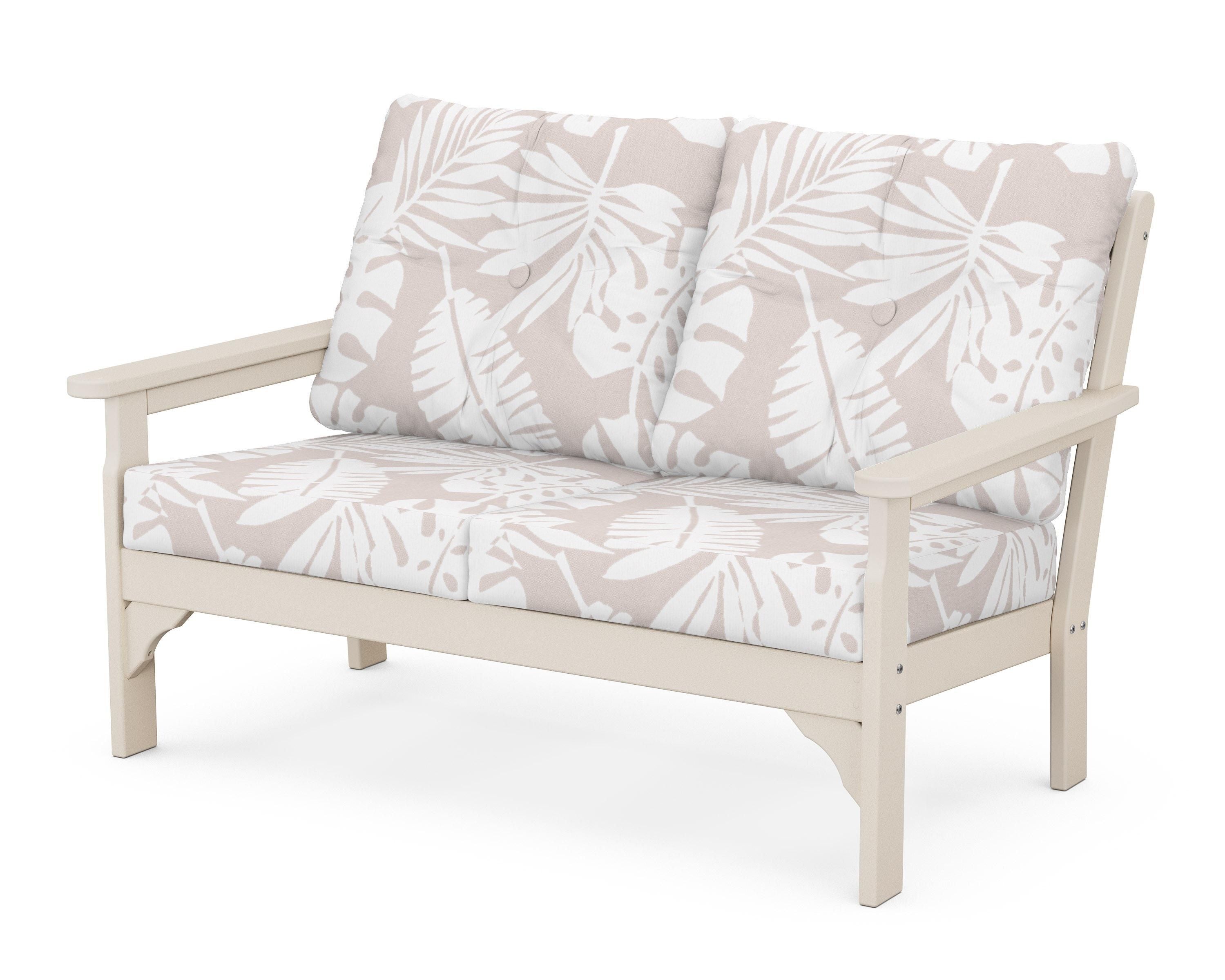 POLYWOOD® Vineyard Deep Seating Loveseat in Sand / Leaf Dune Burlap