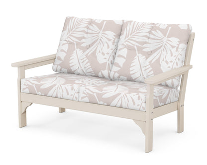 POLYWOOD® Vineyard Deep Seating Loveseat in Sand / Leaf Dune Burlap