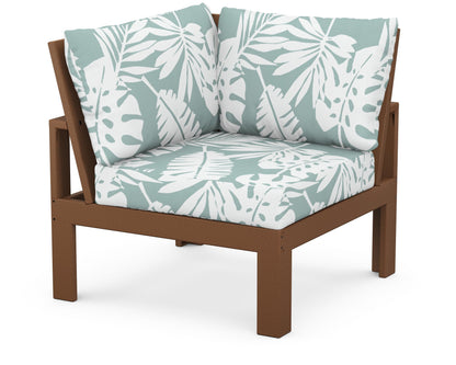 Unbranded Modular Corner Chair in Teak / Leaf Glacier Spa