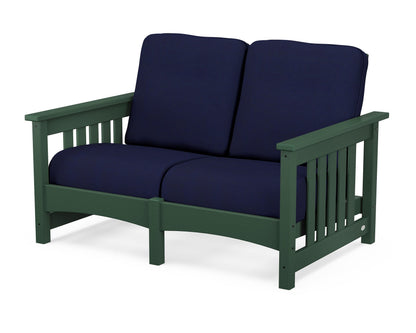 POLYWOOD® Club Mission Loveseat in Green / Navy