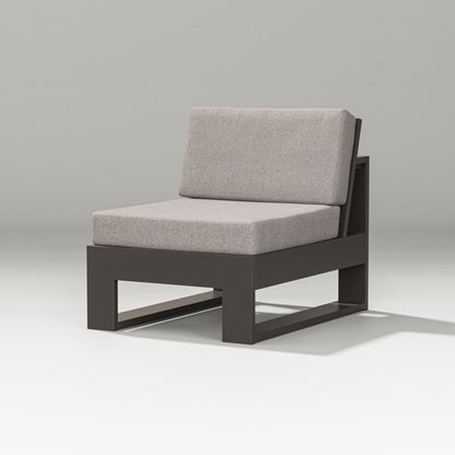 PW Designer Series Latitude Modular Armless Chair in Vintage Coffee / Weathered Tweed