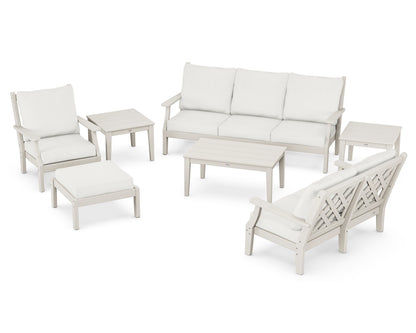 Country Living Wovendale 7-Piece Deep Seating Set in Sand / Natural Linen