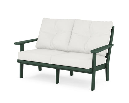 POLYWOOD® Mission Deep Seating Loveseat in Green / Natural Linen