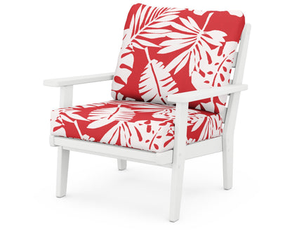 POLYWOOD® Grant Park Deep Seating Chair in White / Leaf Crimson