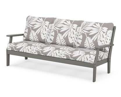 POLYWOOD® Braxton Deep Seating Sofa in Slate Grey / Leaf Grey Mist
