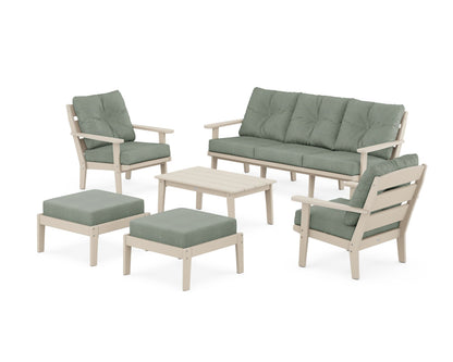 POLYWOOD® Lakeside 6-Piece Lounge Sofa Set in Sand / Cast Sage