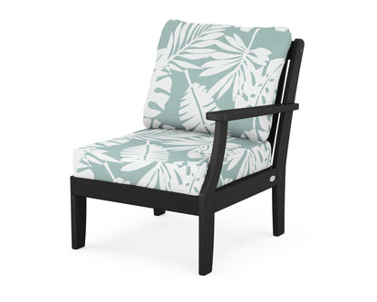 POLYWOOD® Braxton Modular Right Arm Chair in Black / Leaf Glacier Spa