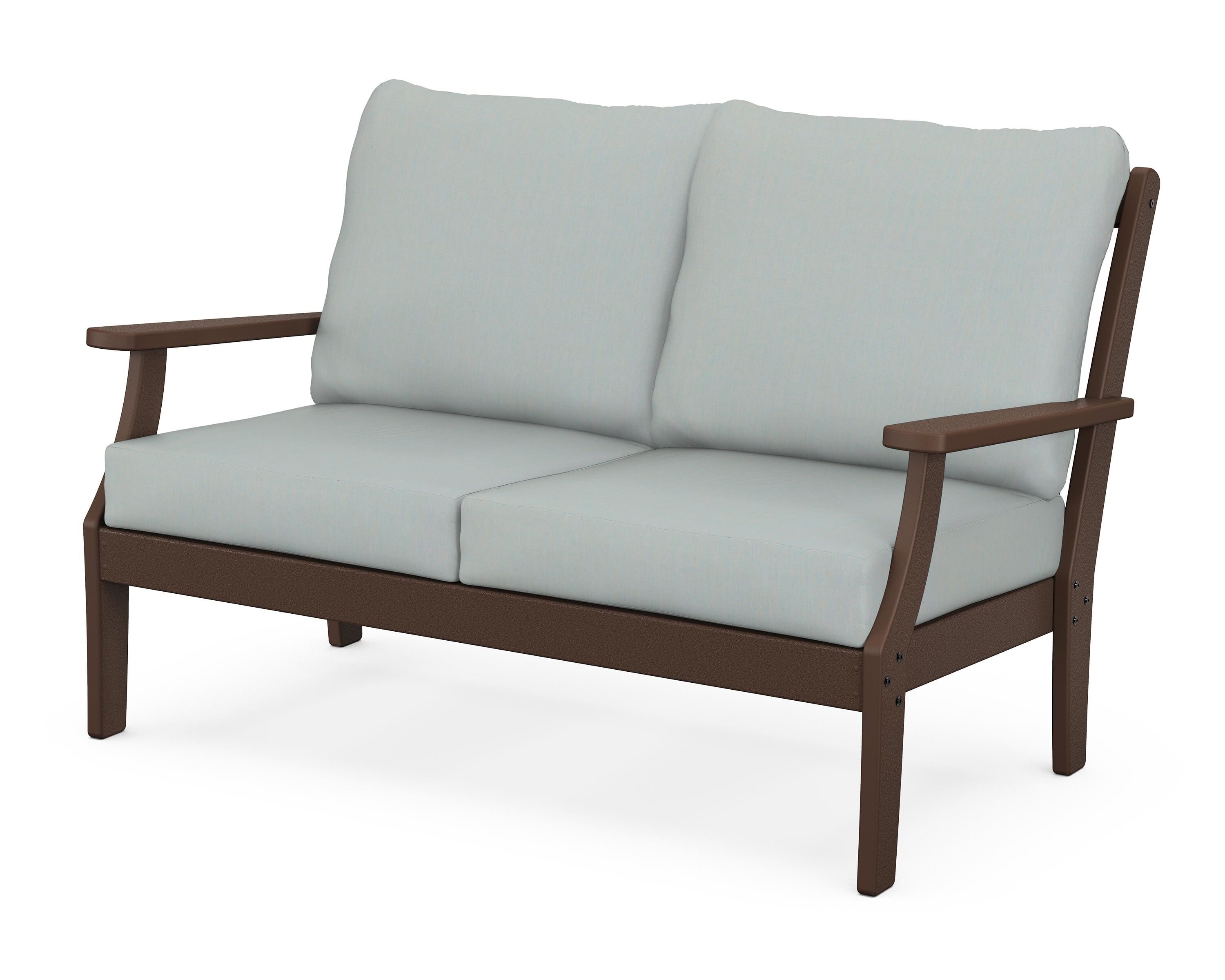 POLYWOOD® Braxton Deep Seating Loveseat in Mahogany / Spa