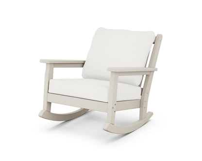 POLYWOOD® Chippendale Deep Seating Rocking Chair in Sand / Natural Linen