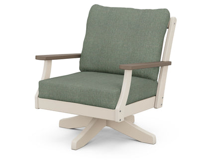 POLYWOOD® Braxton Deep Seating Swivel Chair in Sand / Kona / Cast Sage