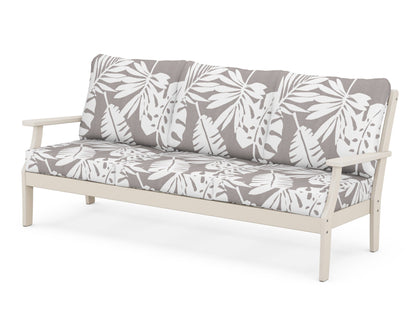 POLYWOOD® Braxton Deep Seating Sofa in Sand / Leaf Grey Mist