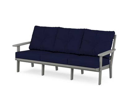 POLYWOOD® Prairie Deep Seating Sofa in Slate Grey / Navy