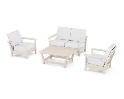 POLYWOOD® Harbour 4-Piece Deep Seating Set in Sand / Natural