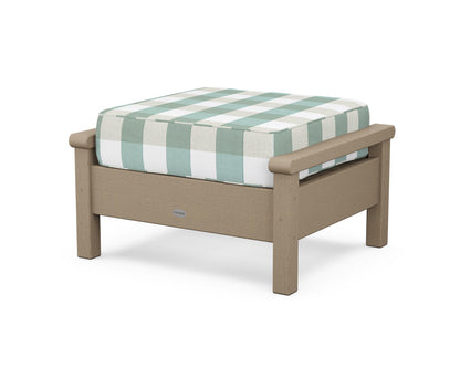 POLYWOOD® Harbour Deep Seating Ottoman in Vintage Sahara / Buffalo Plaid Glacier Spa