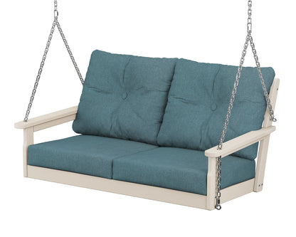 POLYWOOD® Vineyard Deep Seating Swing in Sand / Ocean Teal