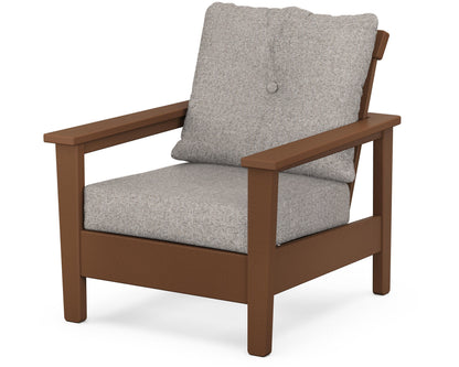 POLYWOOD® Prescott Deep Seating Chair in Teak / Weathered Tweed