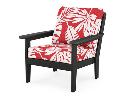 Country Living Cottage Deep Seating Chair in Black / Leaf Crimson