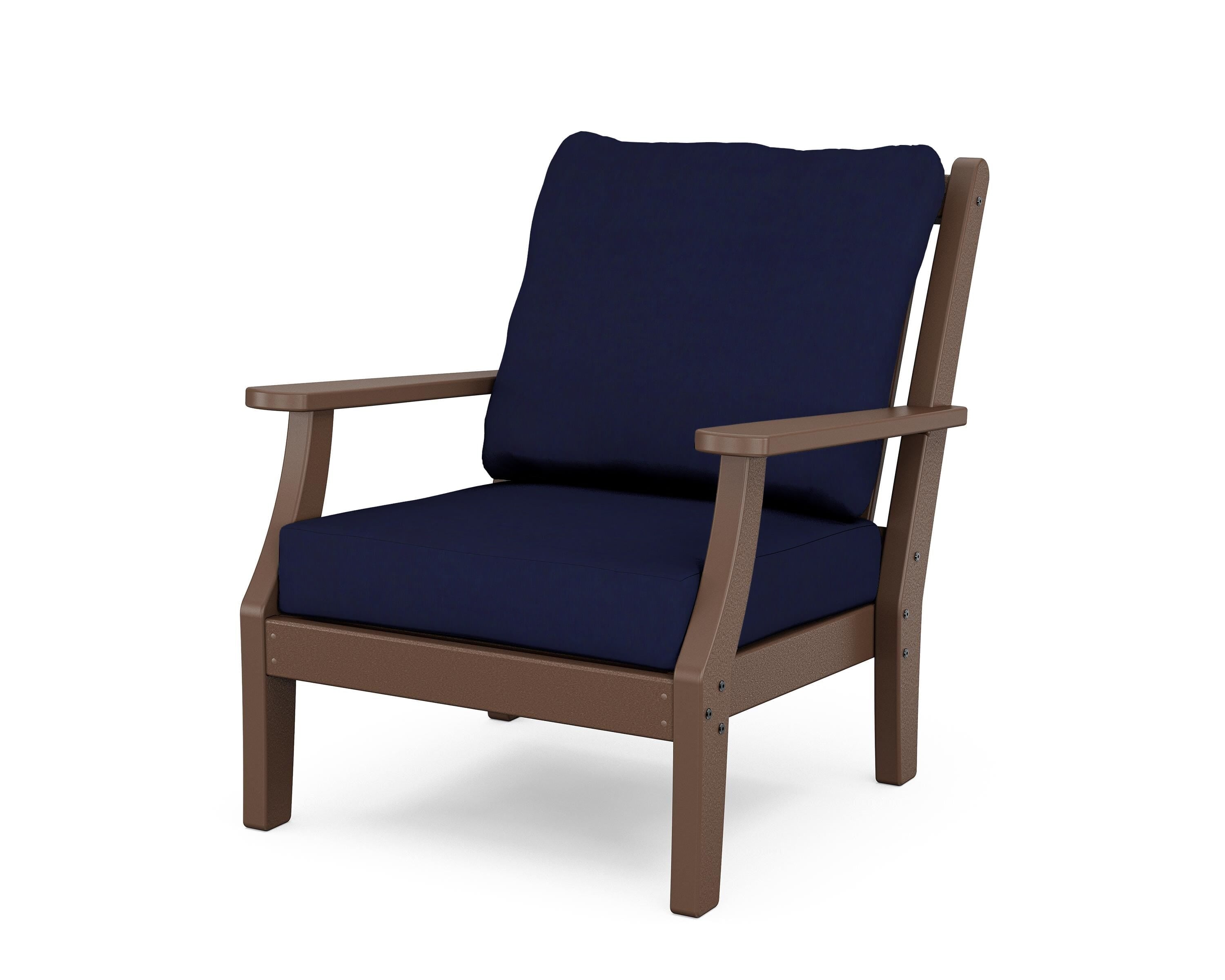 Country Living Wovendale Deep Seating Chair in Mahogany / Navy