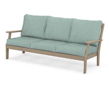 POLYWOOD® Braxton Deep Seating Sofa in Vintage Sahara / Glacier Spa
