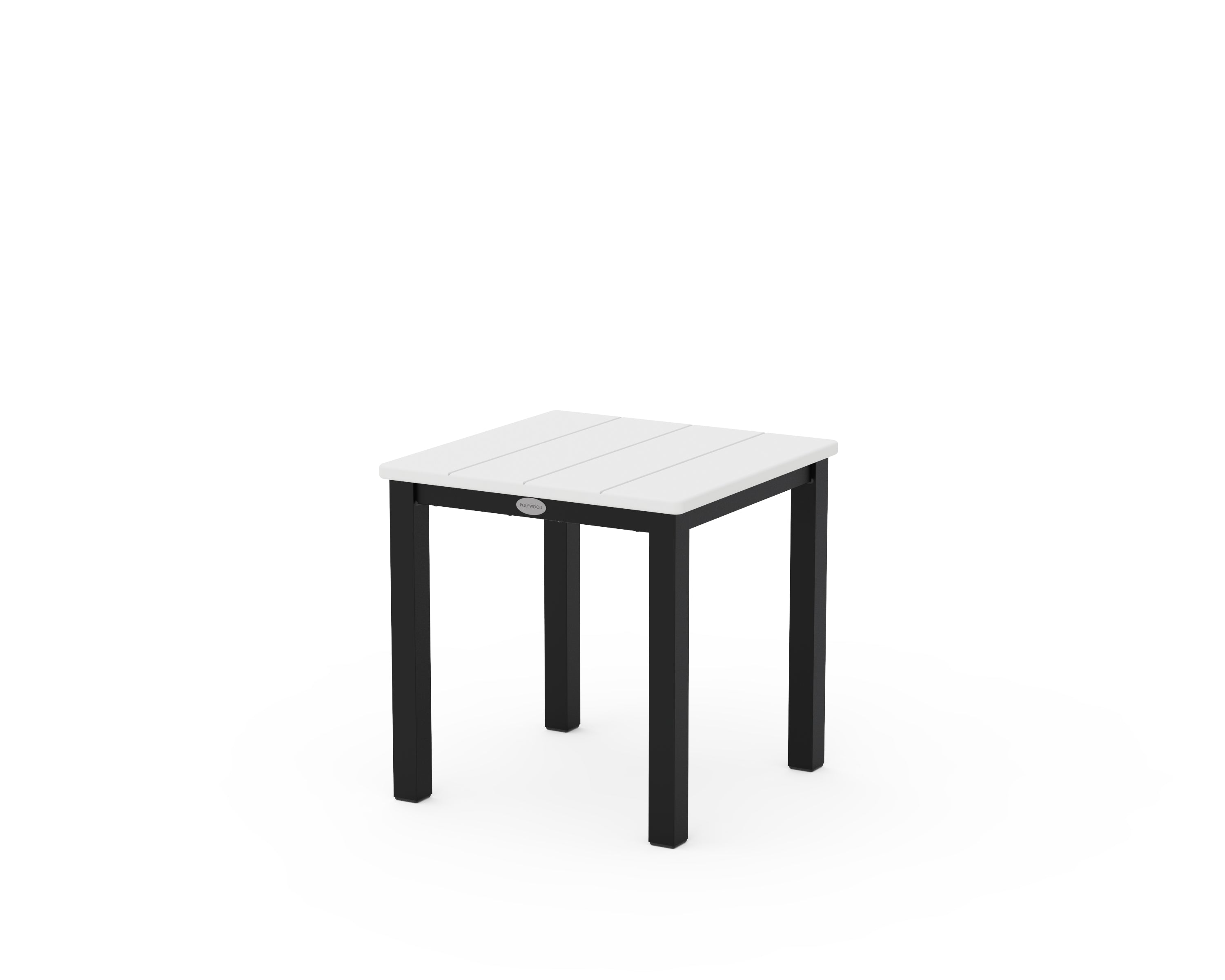 POLYWOOD® Main Street 18" Side Table in Black / White