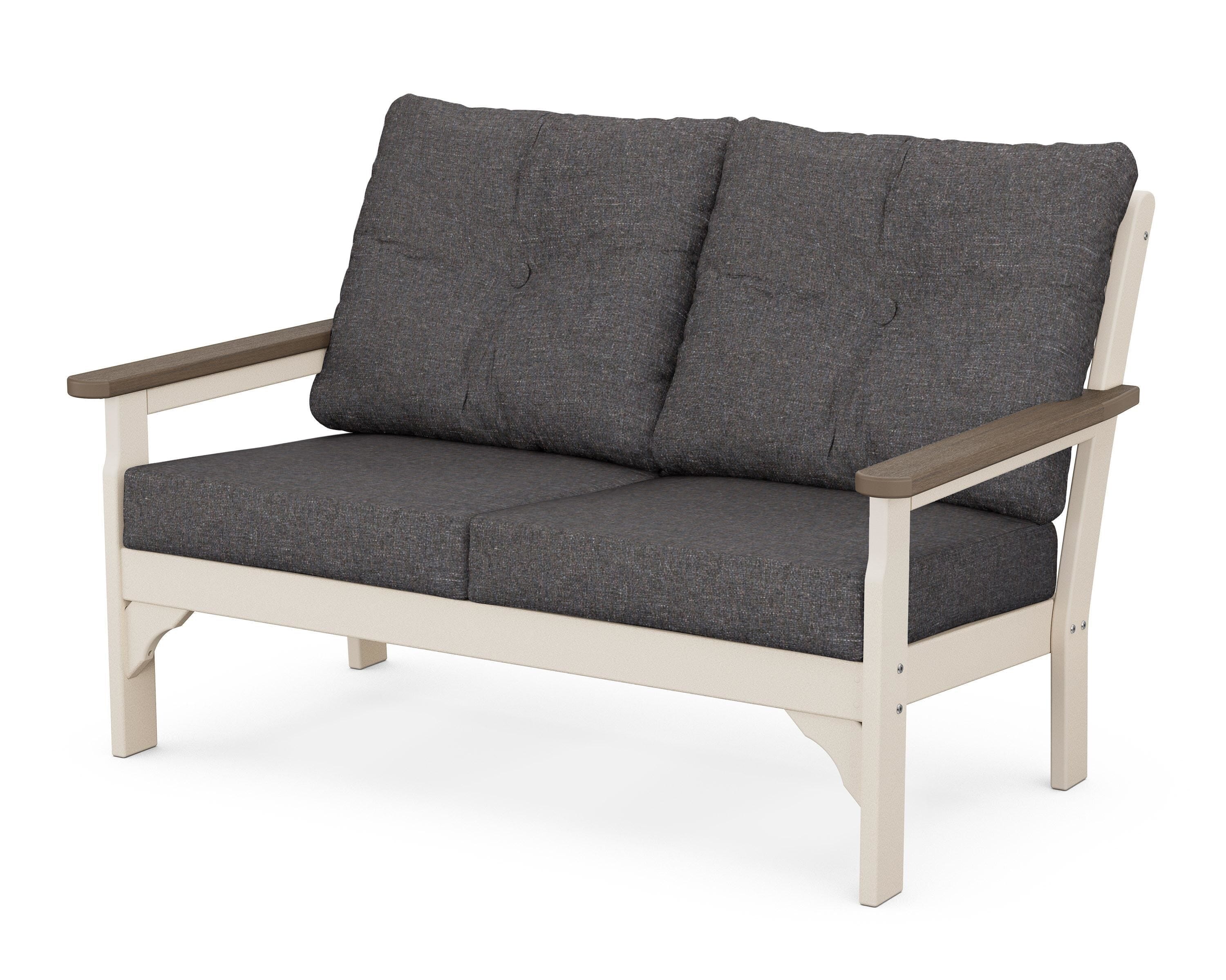 POLYWOOD® Vineyard Deep Seating Loveseat in Sand / Kona / Ash Charcoal