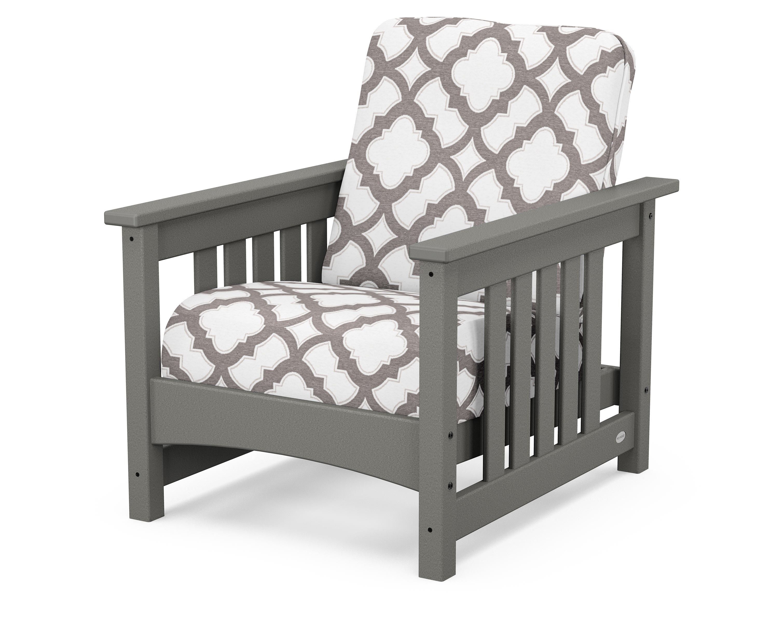POLYWOOD® Club Mission Chair in Slate Grey / Trellis Grey Mist