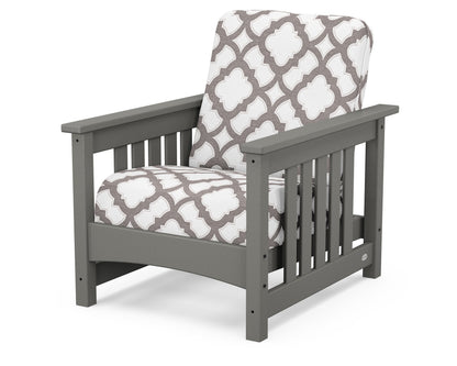 POLYWOOD® Club Mission Chair in Slate Grey / Trellis Grey Mist
