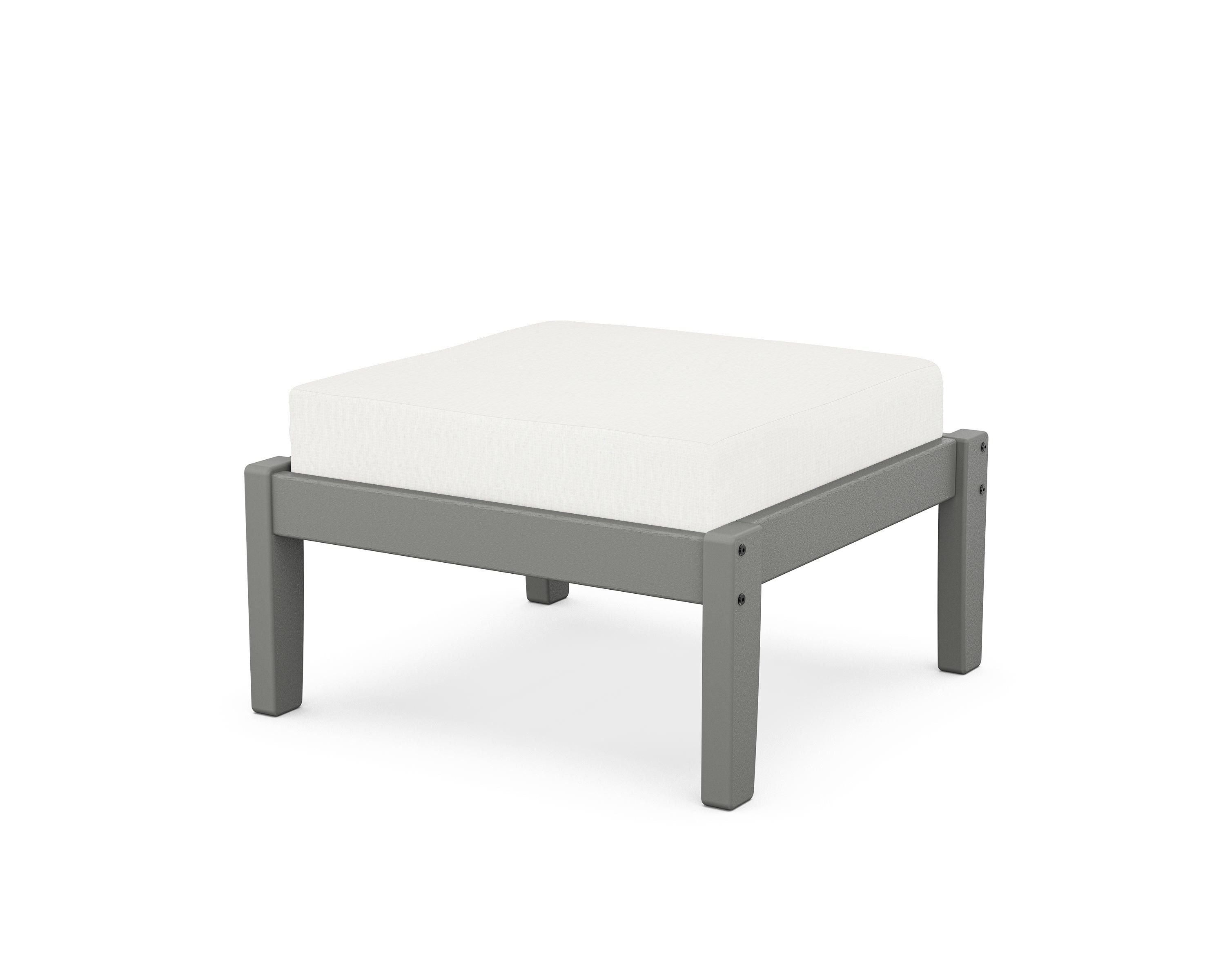Unbranded Deep Seating Ottoman in Slate Grey / Natural Linen