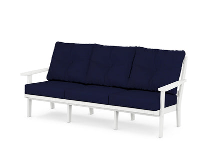 POLYWOOD® Mission Deep Seating Sofa in White / Navy