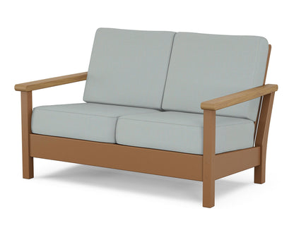 POLYWOOD® Harbour Deep Seating Loveseat in Teak / Natural / Spa