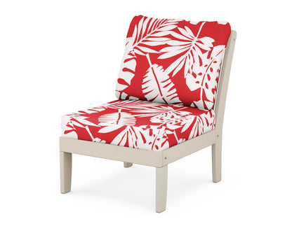 POLYWOOD® Braxton Modular Armless Chair in Sand / Leaf Crimson
