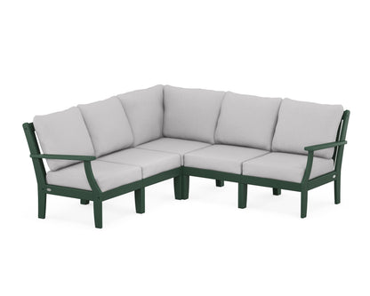 POLYWOOD® Braxton Modular 5-Piece Deep Seating Set in Green / Granite