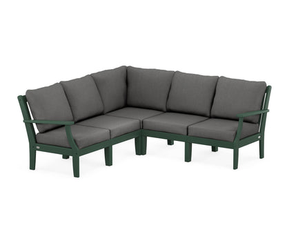 POLYWOOD® Braxton Modular 5-Piece Deep Seating Set in Green / Spectrum Carbon