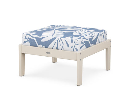 POLYWOOD® Braxton Deep Seating Ottoman in Sand / Leaf Sky Blue