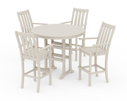 POLYWOOD® Vineyard 5-Piece Round Bar Set in Sand
