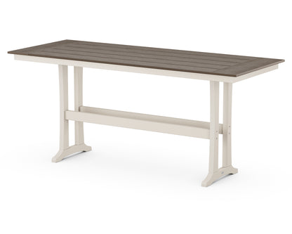 POLYWOOD® Farmhouse Trestle 38" x 96" Bar Table in Sand / Kona