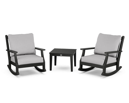 Country Living Wovendale 3-Piece Deep Seating Rocker Set in Black / Granite