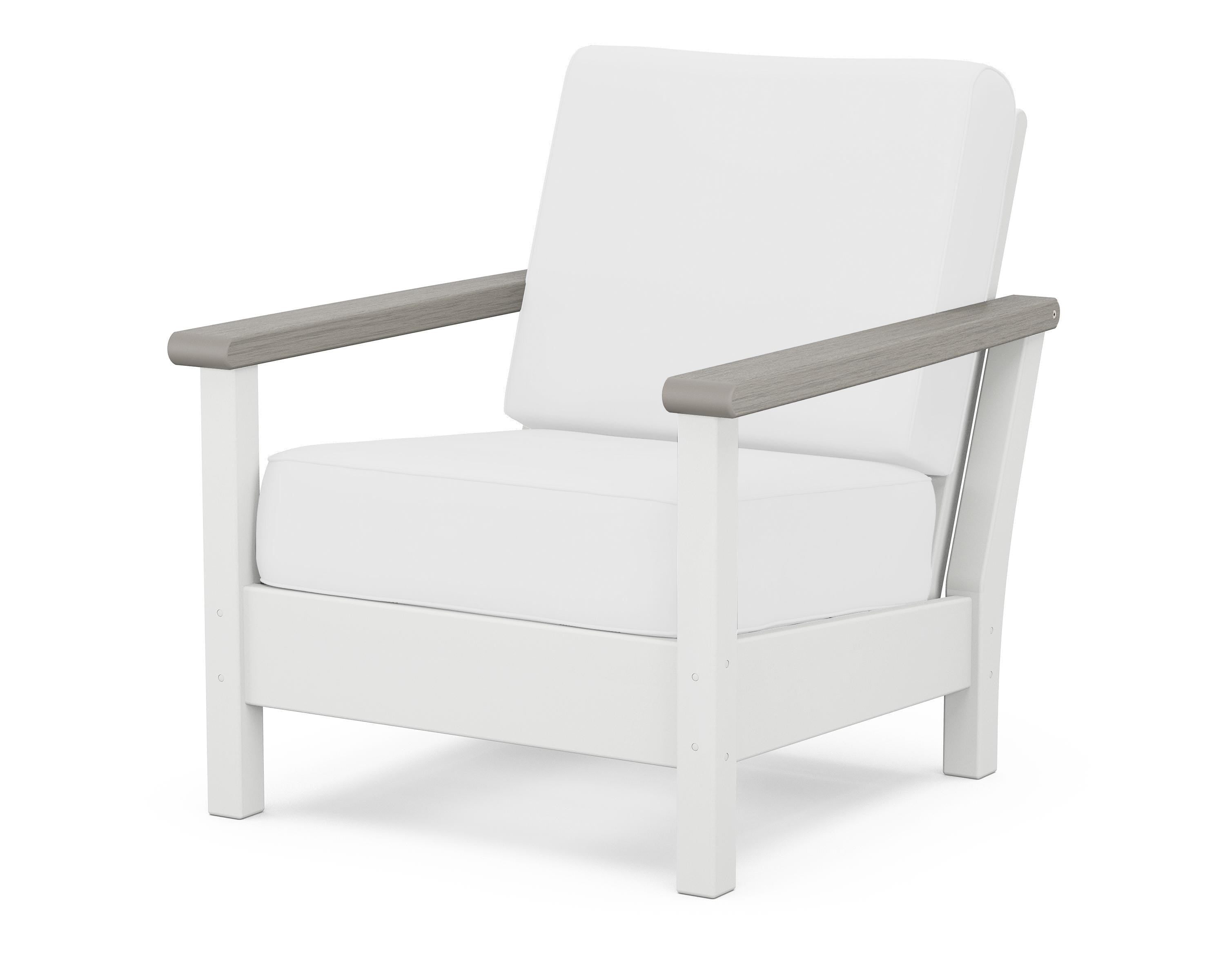 POLYWOOD® Harbour Deep Seating Chair in White / Driftwood / Natural