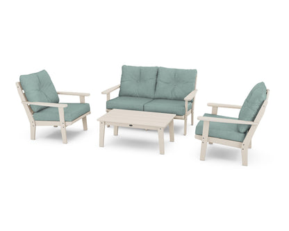 POLYWOOD® Lakeside 4-Piece Deep Seating Set in Sand / Glacier Spa