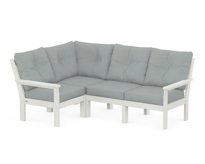 POLYWOOD® Vineyard 4-Piece Sectional in Vintage White / Spa