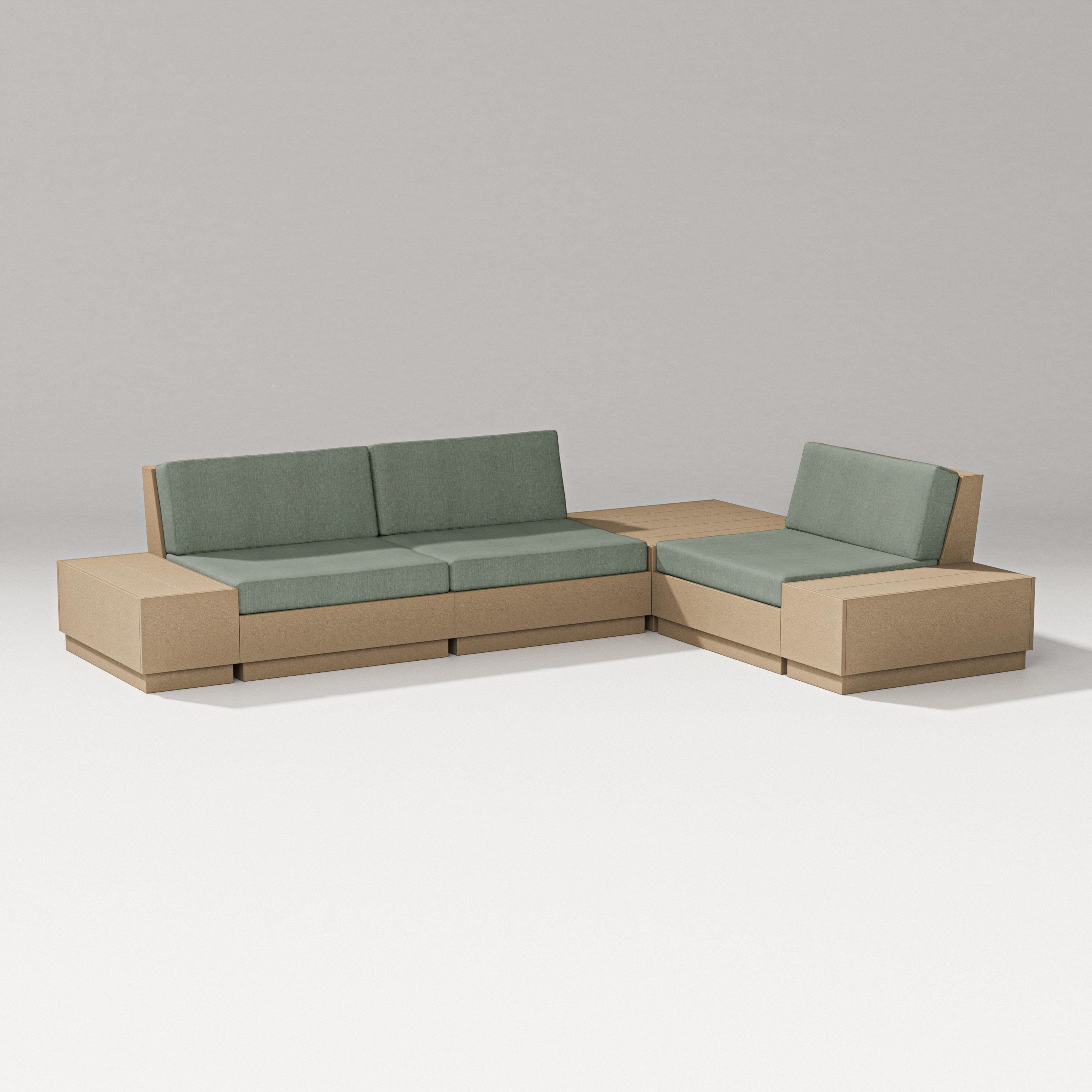 PW Designer Series Elevate 6-Piece Corner Sectional in Vintage Sahara / Cast Sage