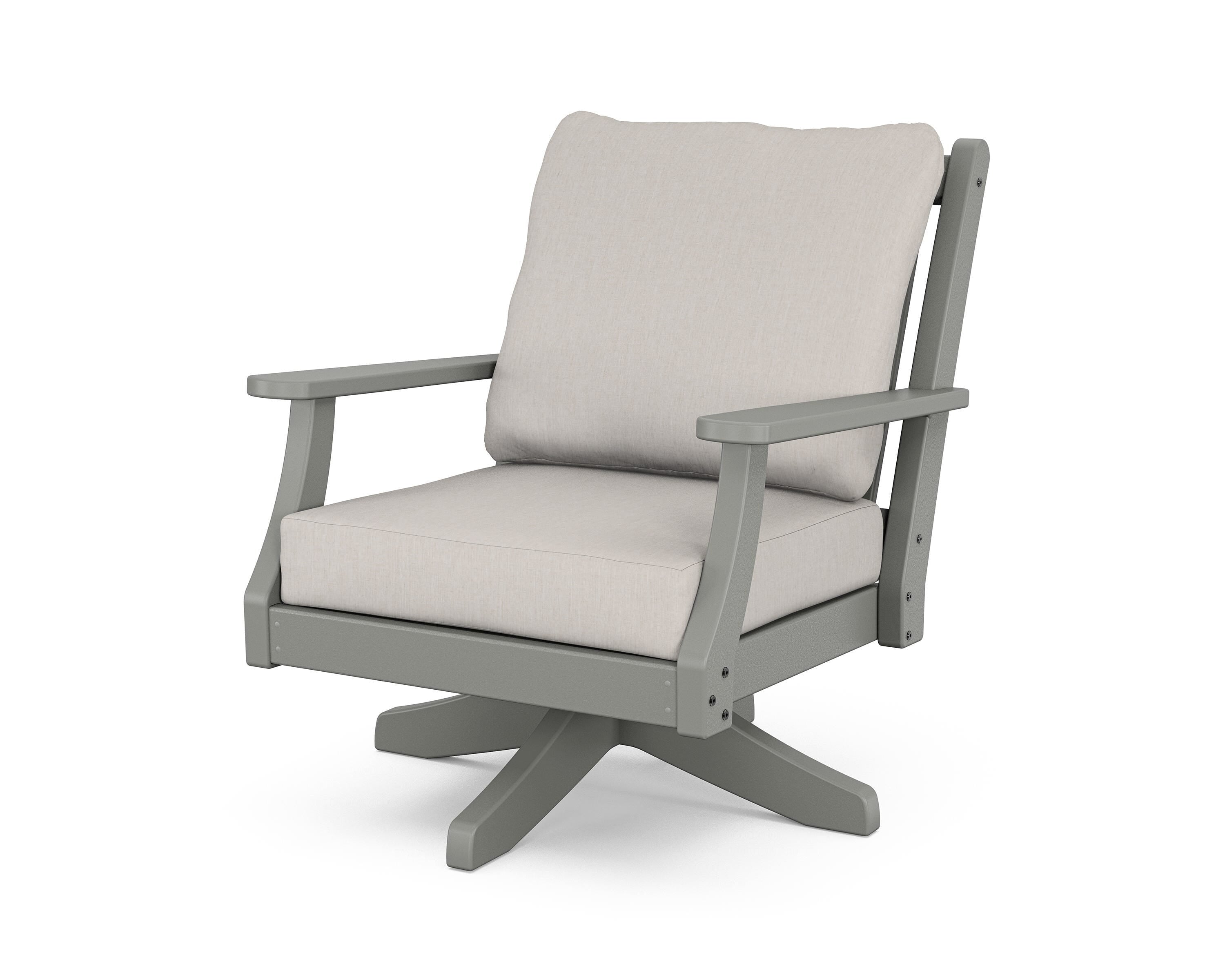 Country Living Wovendale Deep Seating Swivel Chair in Slate Grey / Cast Ash