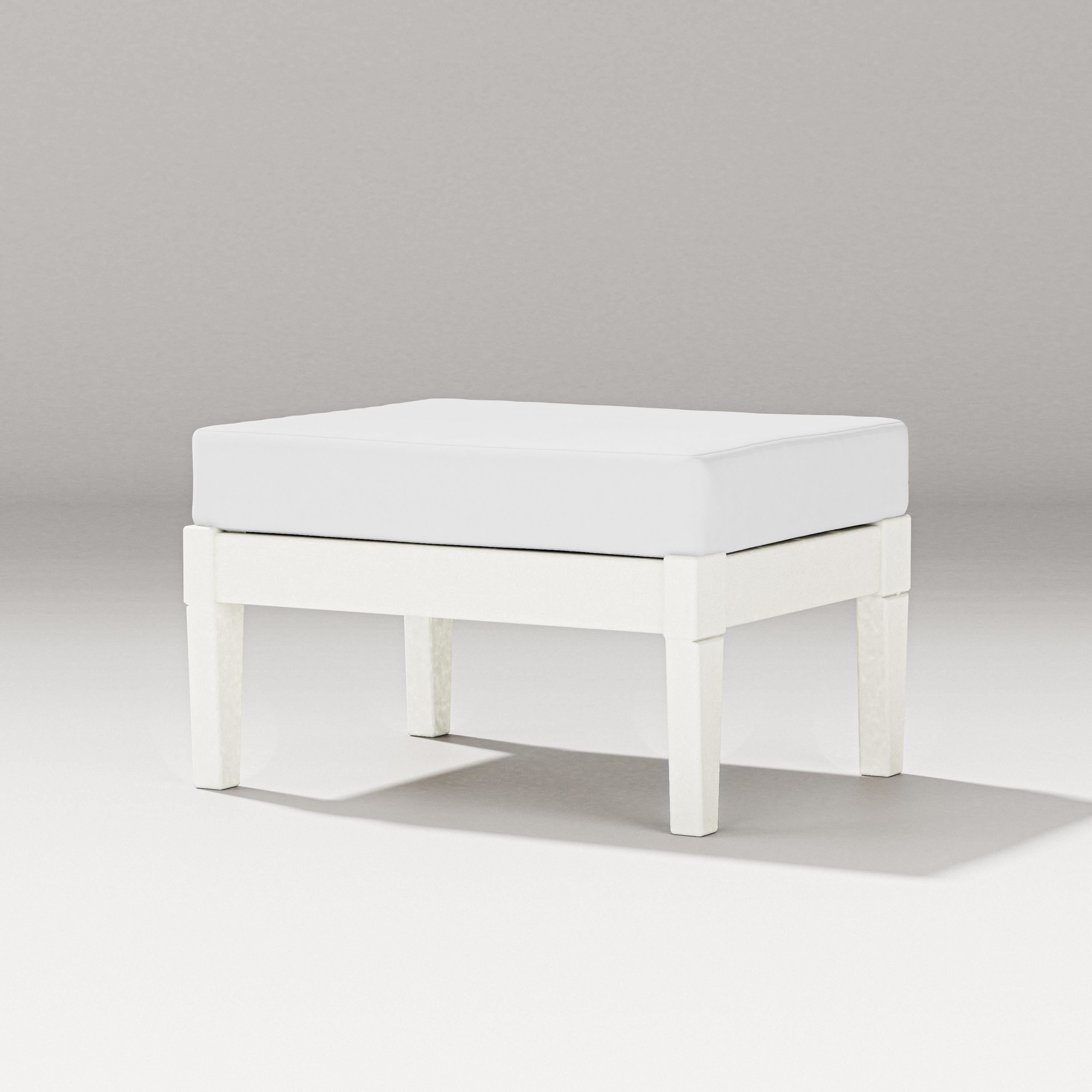 PW Designer Series Estate Lounge Ottoman in Vintage White / Natural