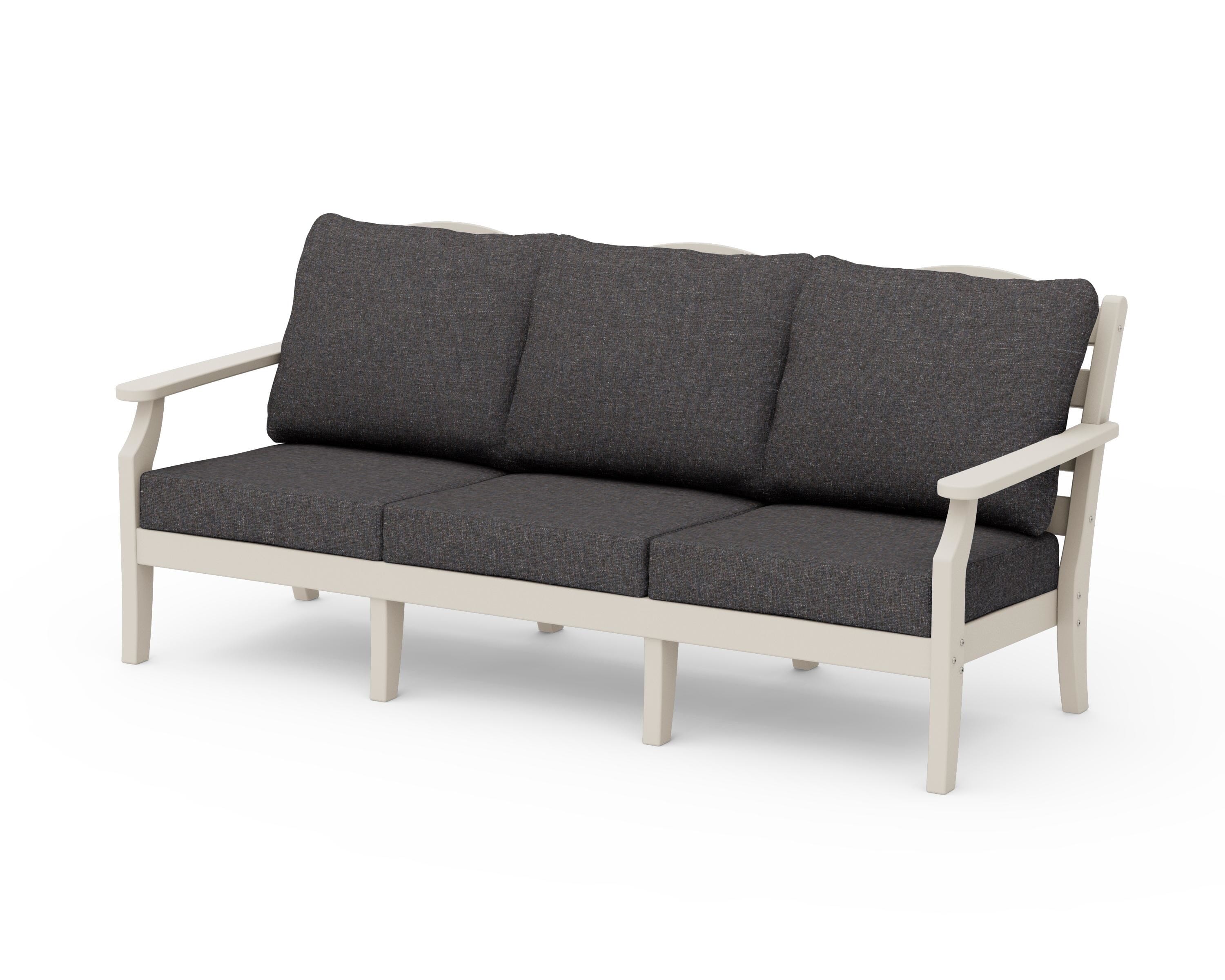 Draper James™ by  POLYWOOD® Savannah Deep Seating Sofa in Sand / Ash Charcoal