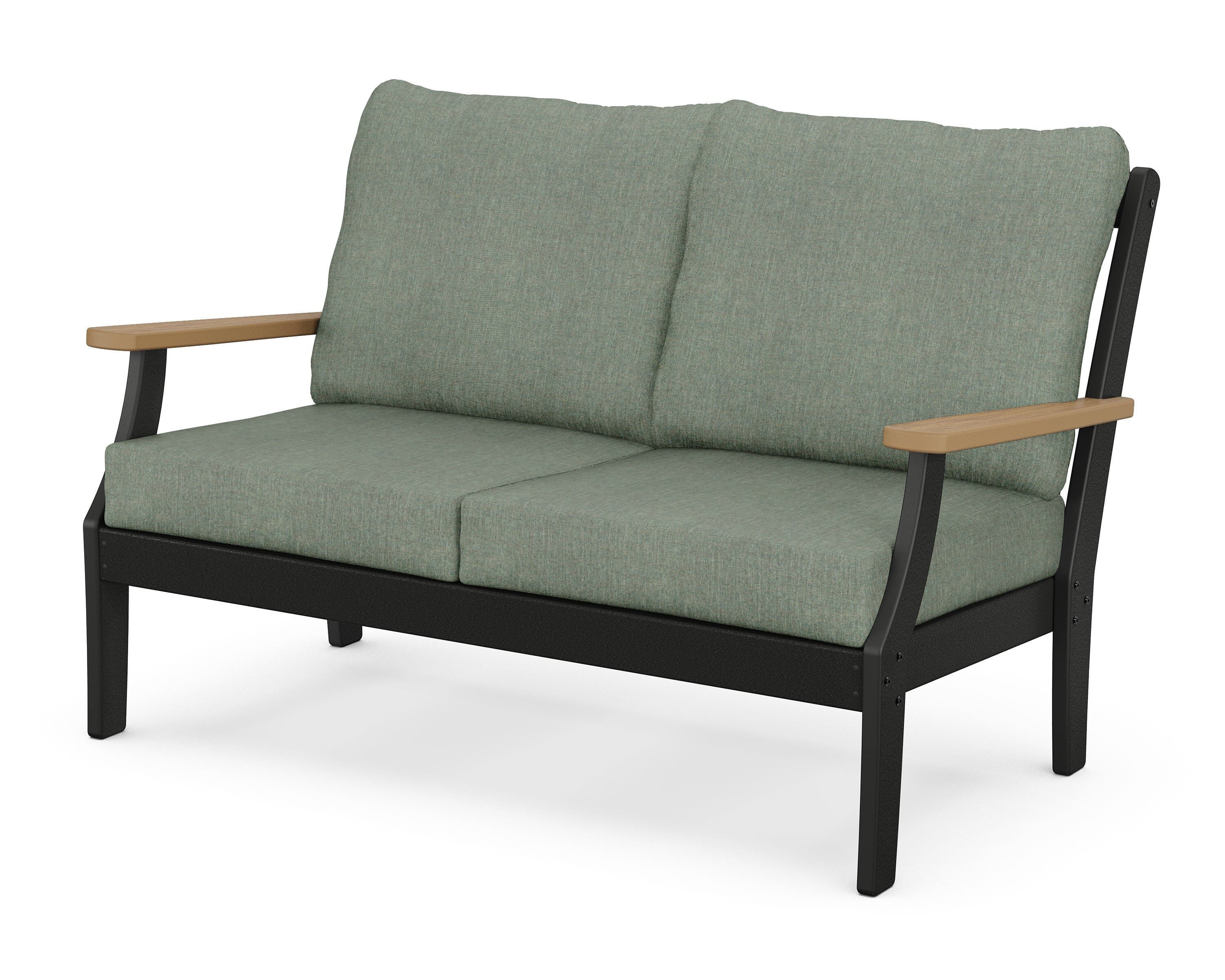 POLYWOOD® Braxton Deep Seating Loveseat in Black / Natural / Cast Sage