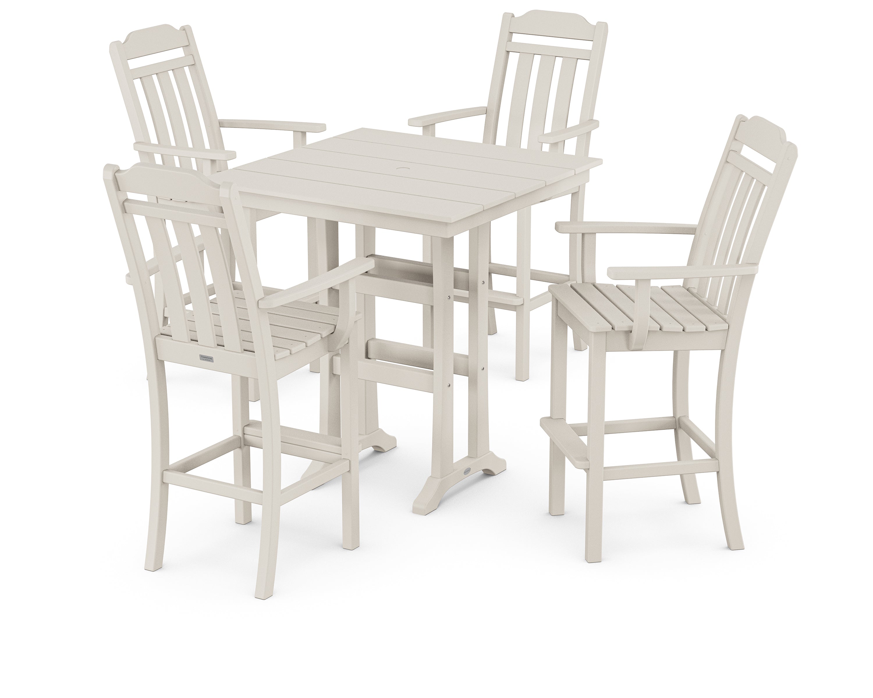 Country Living Cottage 5-Piece Farmhouse Bar Set with Trestle Legs in Sand