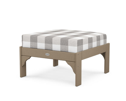 POLYWOOD¬Æ Vineyard Deep Seating Ottoman in Vintage Sahara / Buffalo Plaid Grey Mist